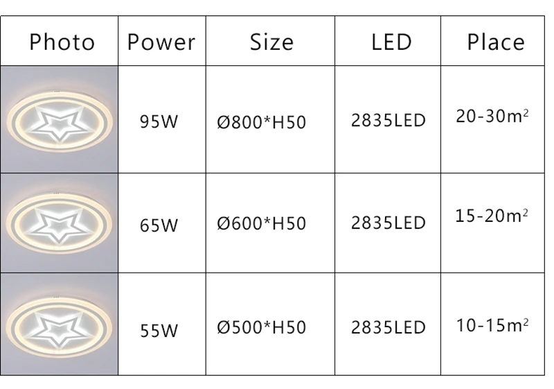 Modern Acrylic LED Ceiling Lights For Living Room Bedroom 50cm 60cm 80cm Simple Star Design Ceiling Lamp With Remote Control 220V (11)