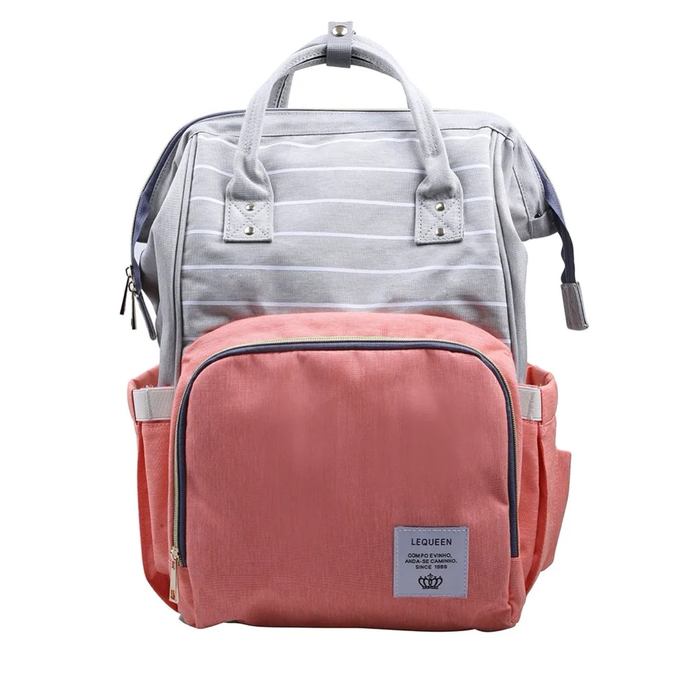 

Baby New Upgrade Stripes New Shoulder Top Multifunctional Backpack Maternity Large Capacity Baby Waterproof Out package Orange
