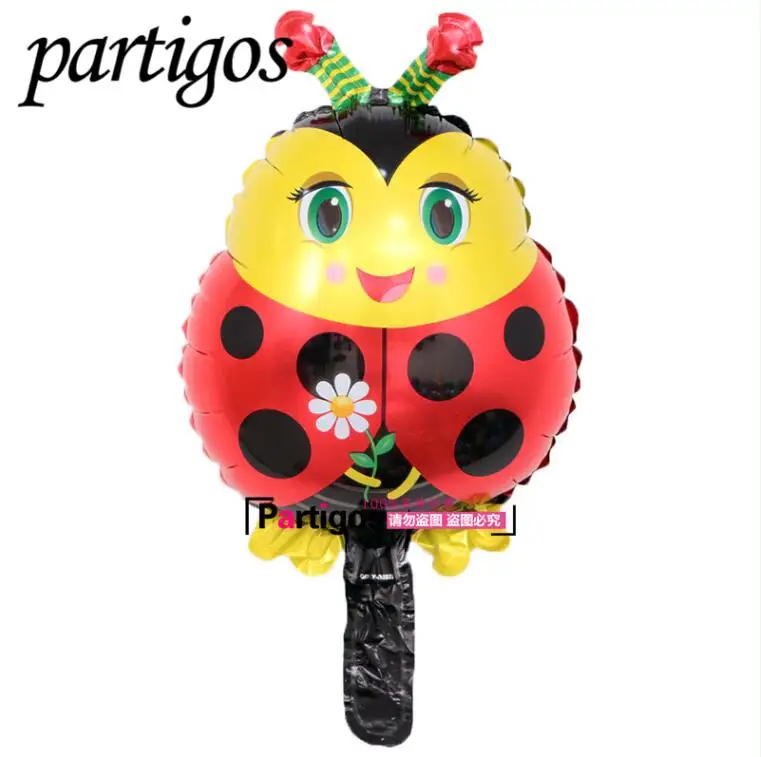ladybug 50 шт. мини воздушные шарики в виде животных на день рождения украшения льва и обезьяны и зебры и коровы голова сафари зоопарк фольги воздушные шары, Классические игрушки - Цвет: ladybug