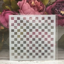 1Pcs 5*5 "Block Grid DIY Schichtung Schablonen Wand Malerei Sammelalbum Färbung Präge Album Dekorative Papier Karte vorlage(China)