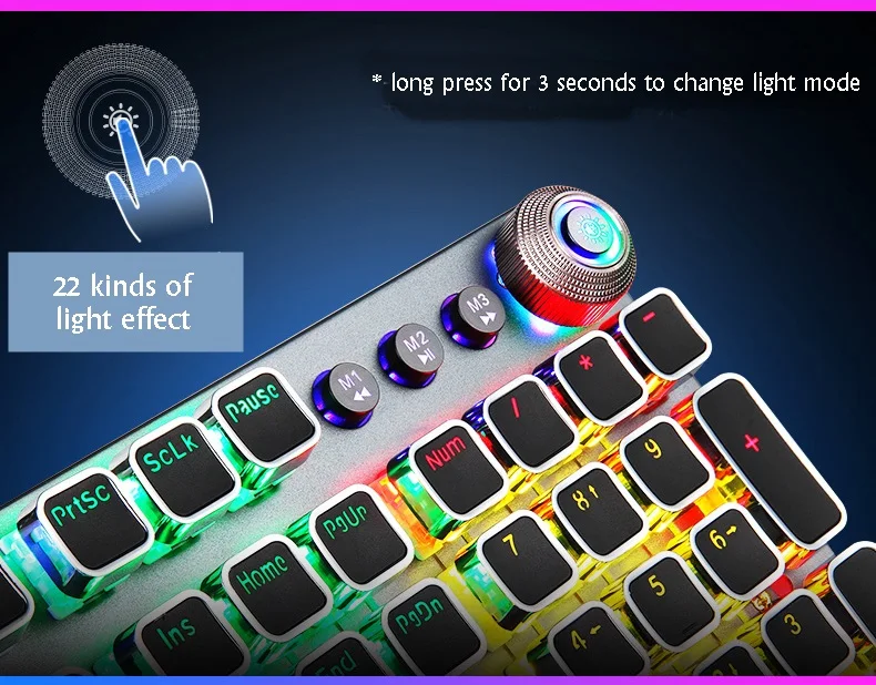 Игровая механическая клавиатура AULA F2088 с 108 клавишами, с проводной подсветкой, металлическая, с защитой от привидения, для компьютера, ПК
