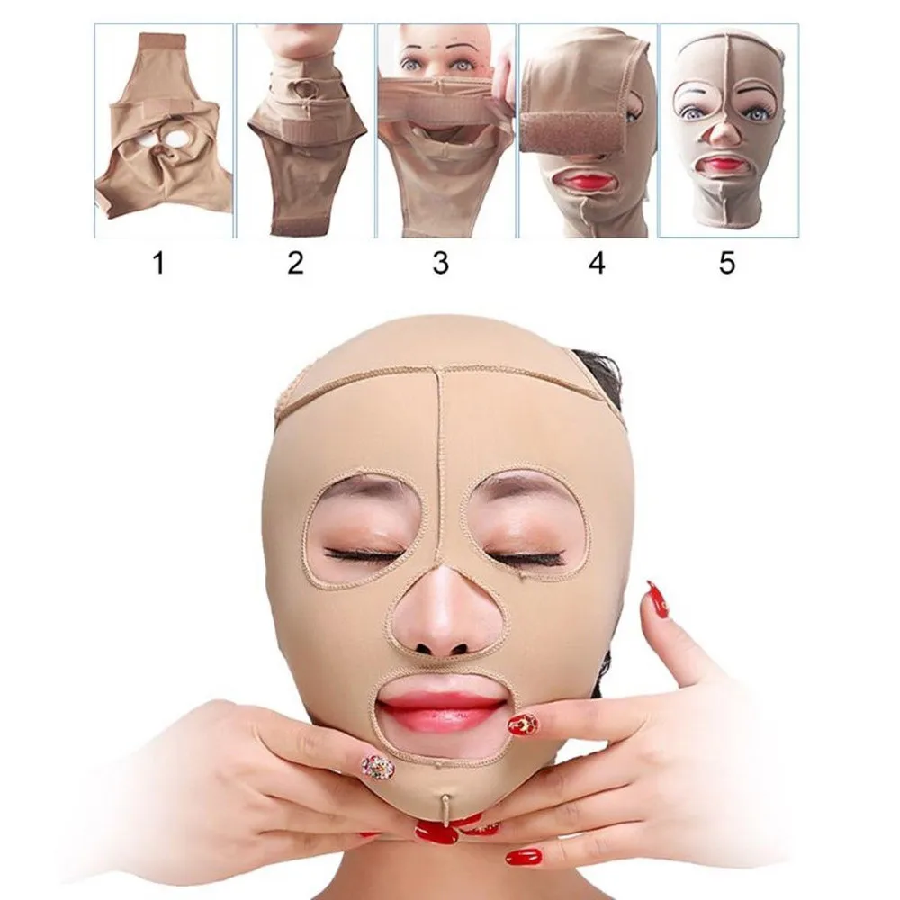 Подтягивающая маска для всего лица, тонкие средства для лица, забота о здоровье, массажная маска для похудения, массажная повязка для лица, S/M/L/XL, подтягивающий подбородок, V, корректирующее средство для лица