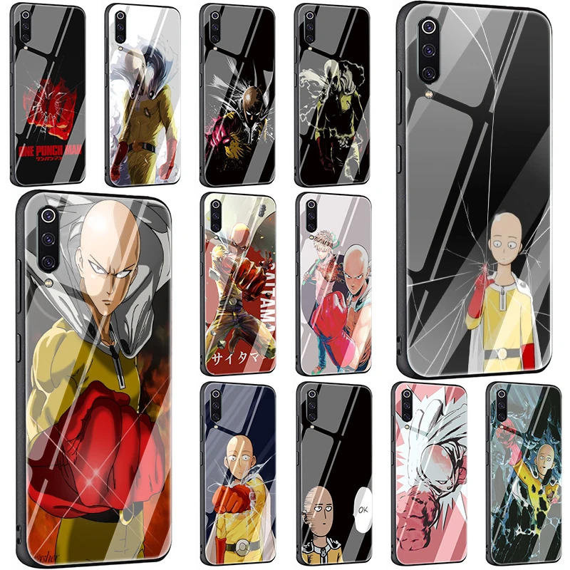 

One Punch Man Tempered Glass phone case for Xiaomi 5X 6X 8 Lite 9 A1 A2 F1 Redmi 4X 6A Note 5 6 7 Pro