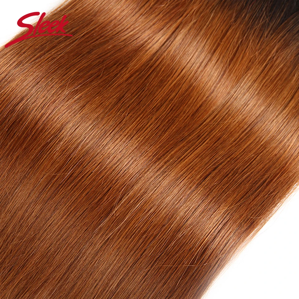 Sleek Ombre Brazilian Hair Straight 1B/30 Human Hair Weave Bundles Deal Two Tone Remy Hair 3/4 Pcs Weft Extensions 10 to 30 Inch