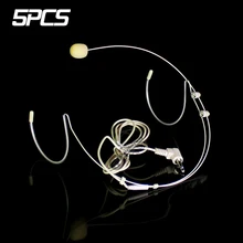 5 шт. бежевый 3,5 мм конденсаторный двойной Заушник гарнитура с микрофоном для интервью караоке плеер аудиоусилитель мегафон ПК