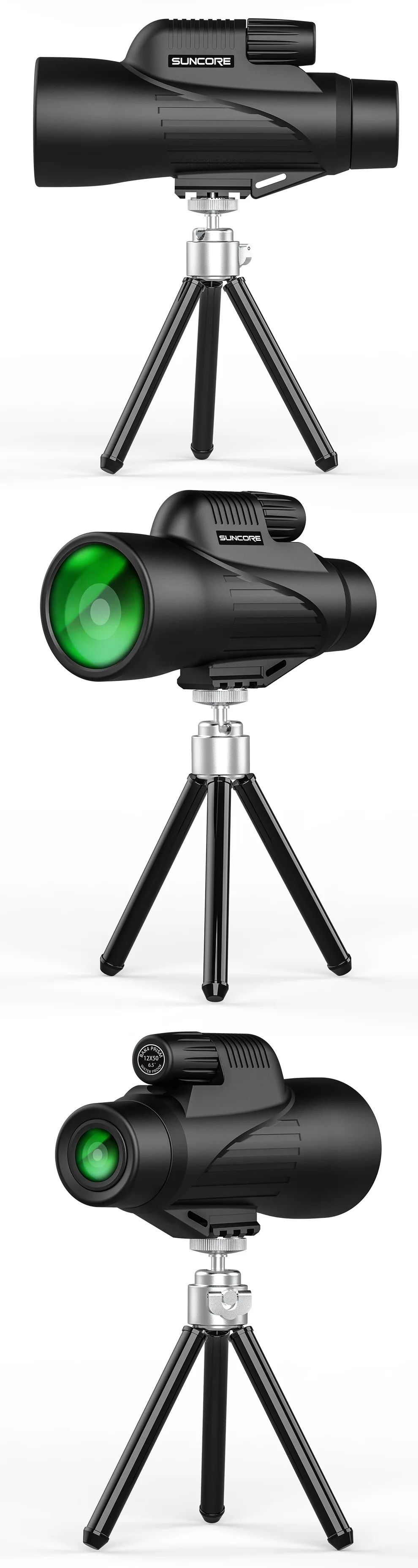 12x50 азот монокулярный hd Vision телескоп водостойкий бинокль дального расстояния Монокуляр для кемпинга наблюдение за птицами