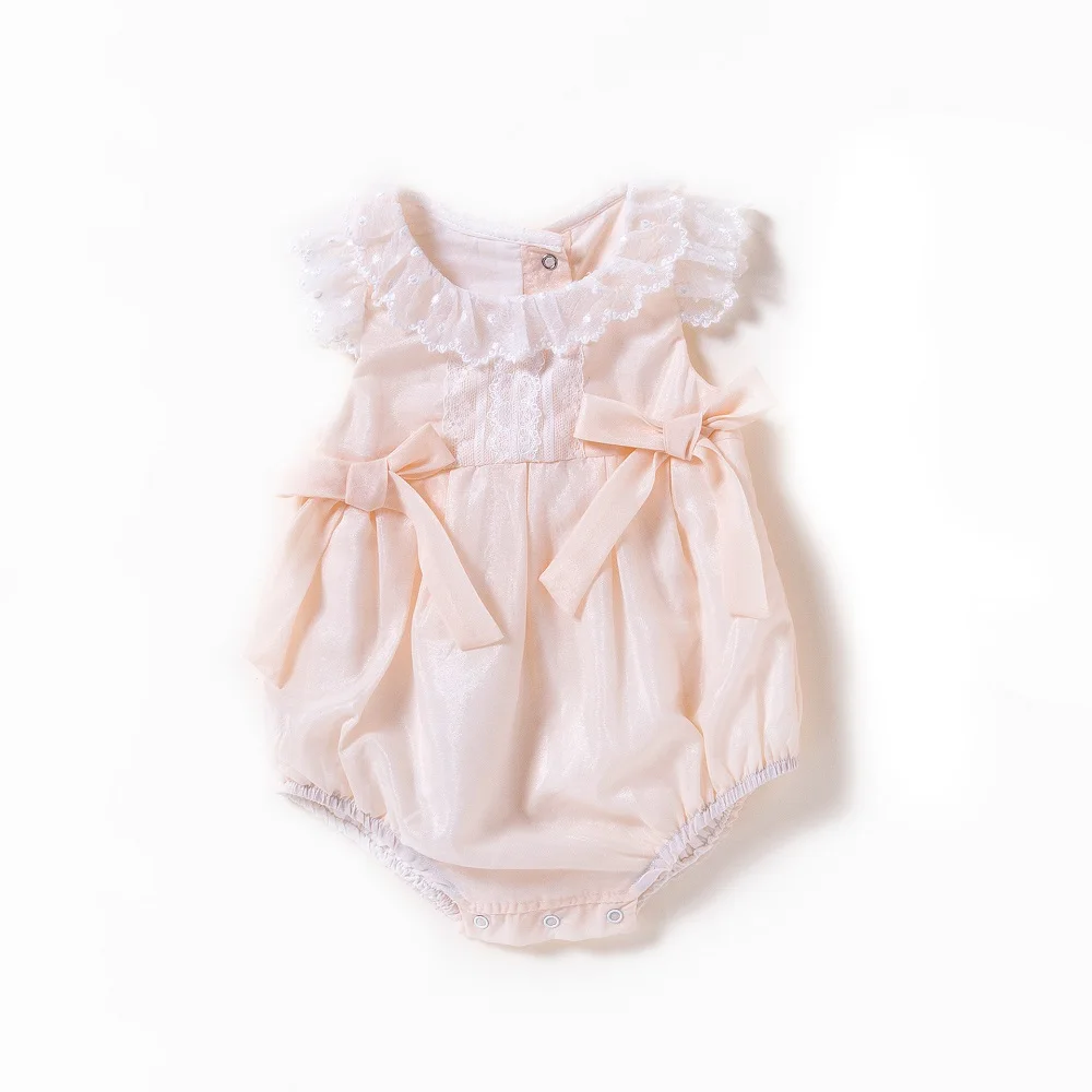 Vlinder/одежда для малышей, боди для маленьких девочек, милый комбинезон в полоску для новорожденных, хлопковая одежда с галстуком-бабочкой, боди с коротким рукавом для младенцев 0-18 месяцев - Цвет: white