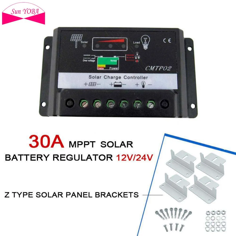30A PMW Solar Panel Regulator Charge Controller 12//24V 360//720W Safe Protection