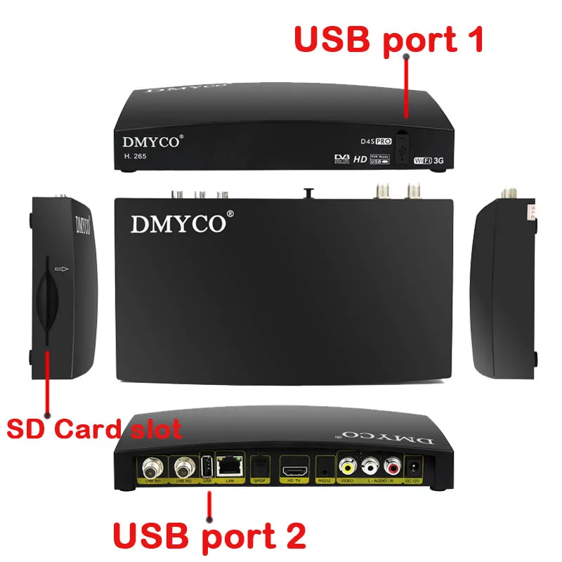 D4SPRO DVB S2 Цифровой спутниковый рецептор HD 1080P двойной Тернер Biss Youtube 2 * LNB порт ТВ