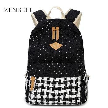 

ZENBEFE Women Canvas Backpack Stylish Patchwork Universe Bookbags Backpack For Teenage Girls School Backpack Mochila Feminina