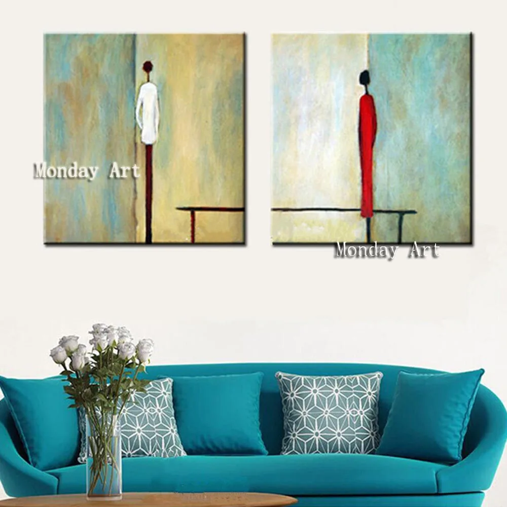 q Large-2-Panel-Acrylic-Painting-Hand-painted-Abstrac-Man-Woman-Figure-Oil-Paintings-on-Canvas-Modern