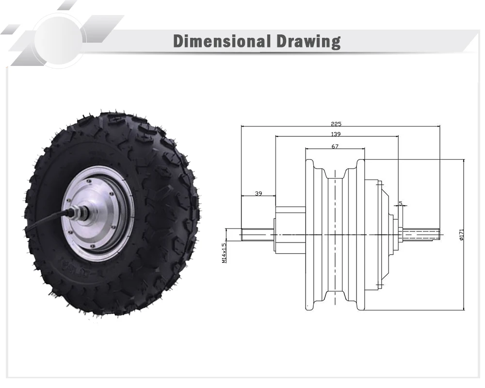 Discount Wheelbarrow Motor 48v 350w 500w 800w 14.5 inch electric wheel motor kruiwagen hub motor electric bicycle scooter motor kit 5