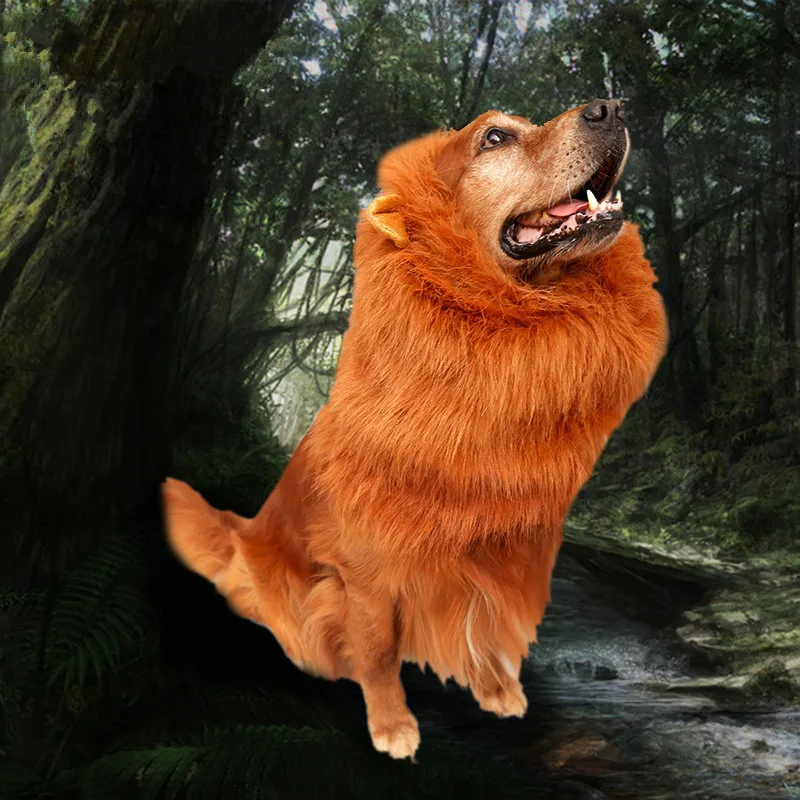 

Large Pet Dog Cat Lion Wigs Mane Hair Festival Party Fancy Dress Clothes Costume