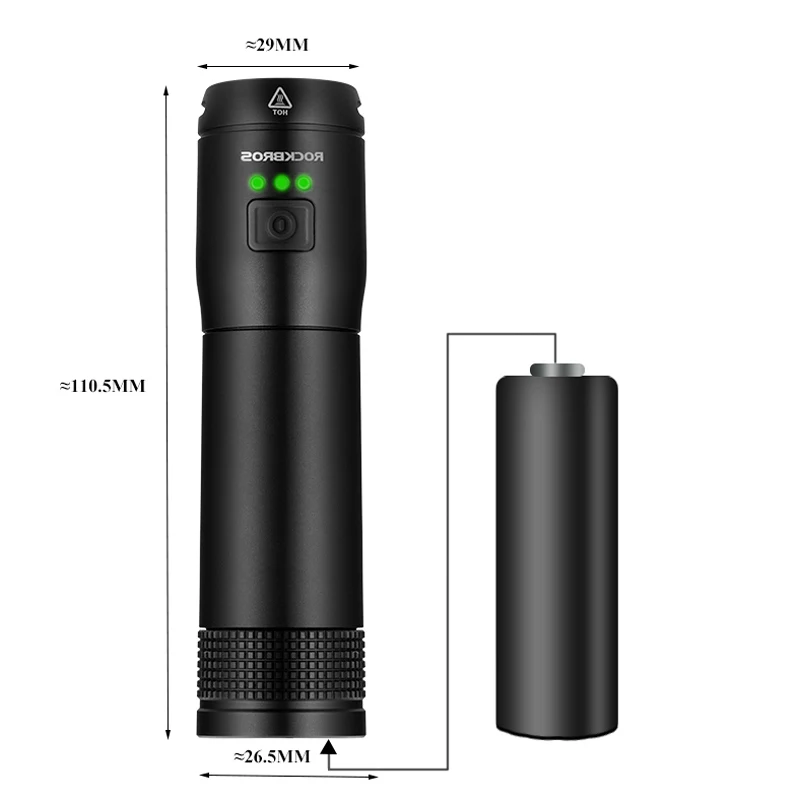 Велосипедный светильник ROCKBROS водонепроницаемый IPX6 перезаряжаемый от USB 700