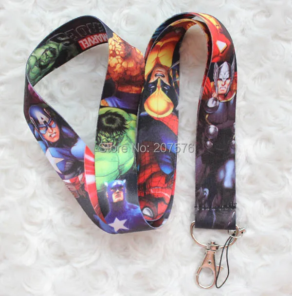 10 шт мультфильм Superheros сотовый телефон цепь шеи ремень ключи Lanyards