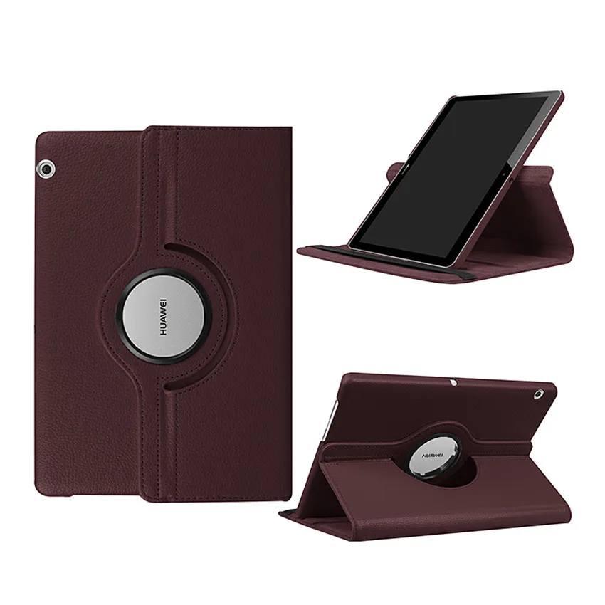 Чехол с зернистой текстурой на 360 градусов для huawei MediaPad T3 10 AGS-W09 AGS-L09 9," Funda Tablet For Honor Play Pad 2 9,6+ ручка - Цвет: Коричневый