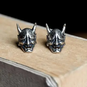 

Hot Sell Cool Hiphop Rock Solid 925 Sterling Silver Punk Skull Stud Earrings Vintage Skeleton Earrings Jewelry Drop Shipping