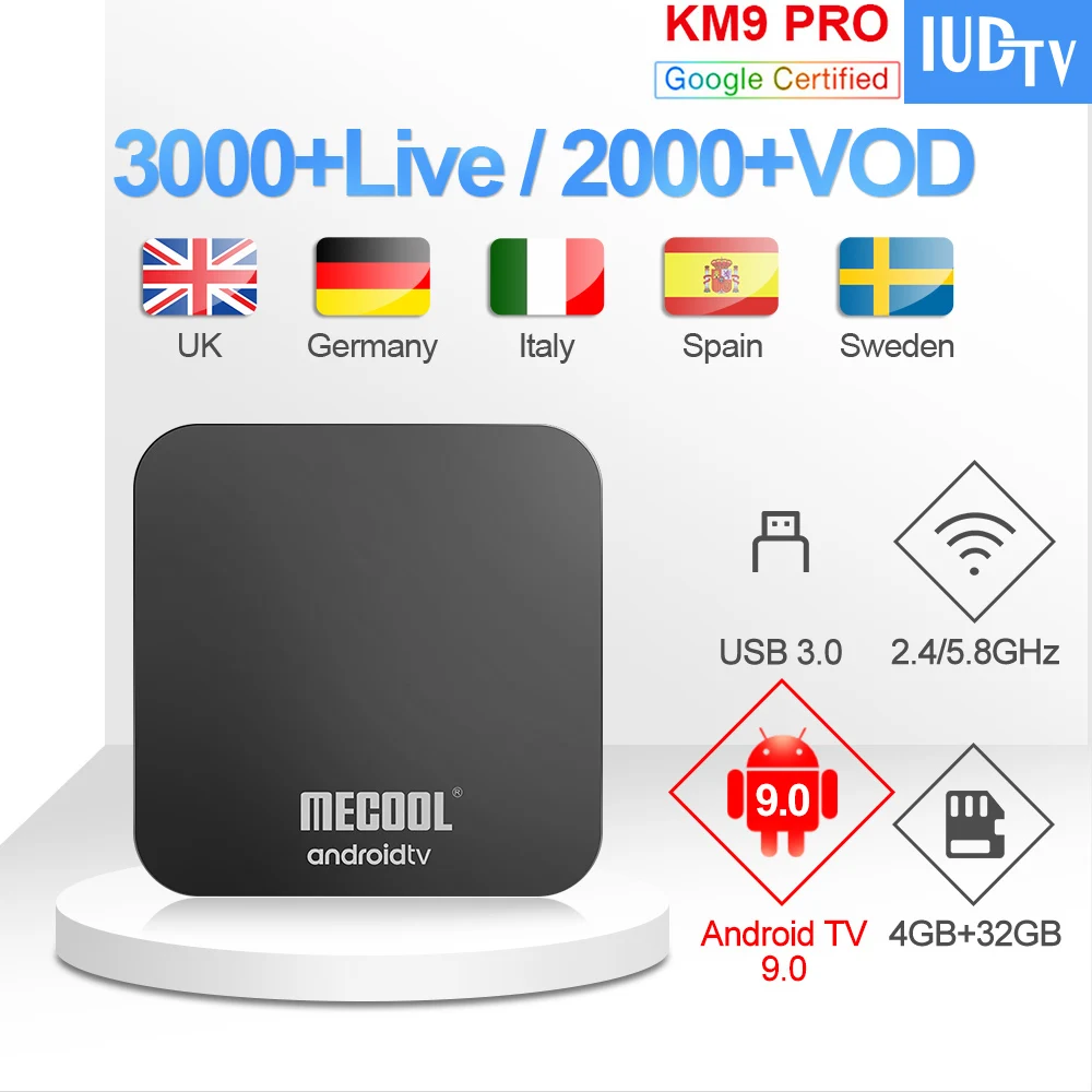 IP tv Италия KM9 Pro Afrique Великобритания Швеция IPTV подписка Android-tv 9,0 Ex-Yu Турция IP tv Арабский индийский Испания греческий румынский IP tv