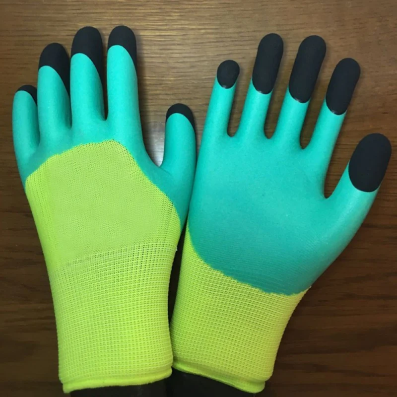 Высококачественные нейлоновый латекс садовые перчатки рабочие строительные рукавицы с захватом для пальмового покрытия износостойкие Нескользящие водонепроницаемые защитные перчатки