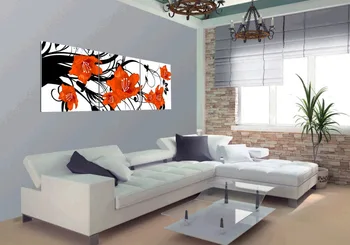 

3 Piece Canvas Wall Art - Painting of Colorful Flowers - Modern Home Decor