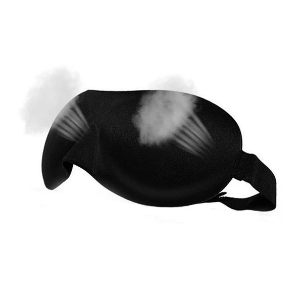 Black 3D Sleep Mask 23*7.5cm Lightweight Soft Contoured Sleep Eye Mask Night Care Breathe Massager Eyes Cover Adjustable Size