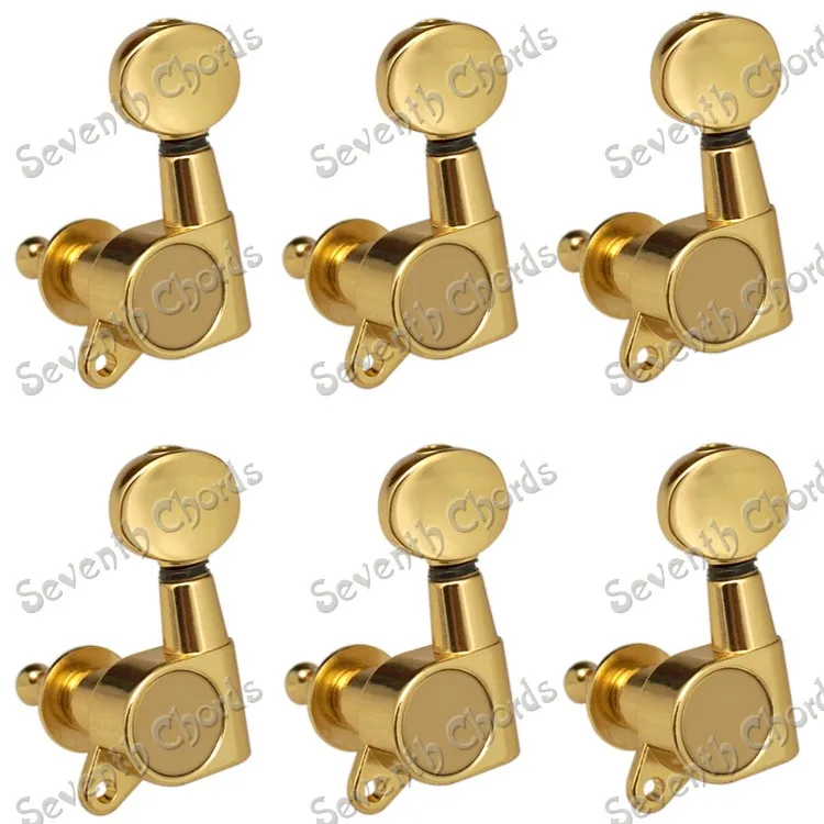 A Set 6L Gold Inline Sealed gear Guitar Tuning Pegs keys