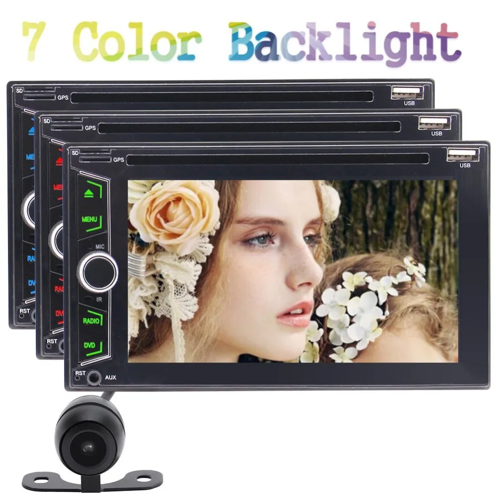 

New Stereo 3 UIs 6.2'' Double 2 Din In Dash Autoradio Car Audio DVD Player USB SD Bluetooth Auto Radio Capacitive Screen+Camera