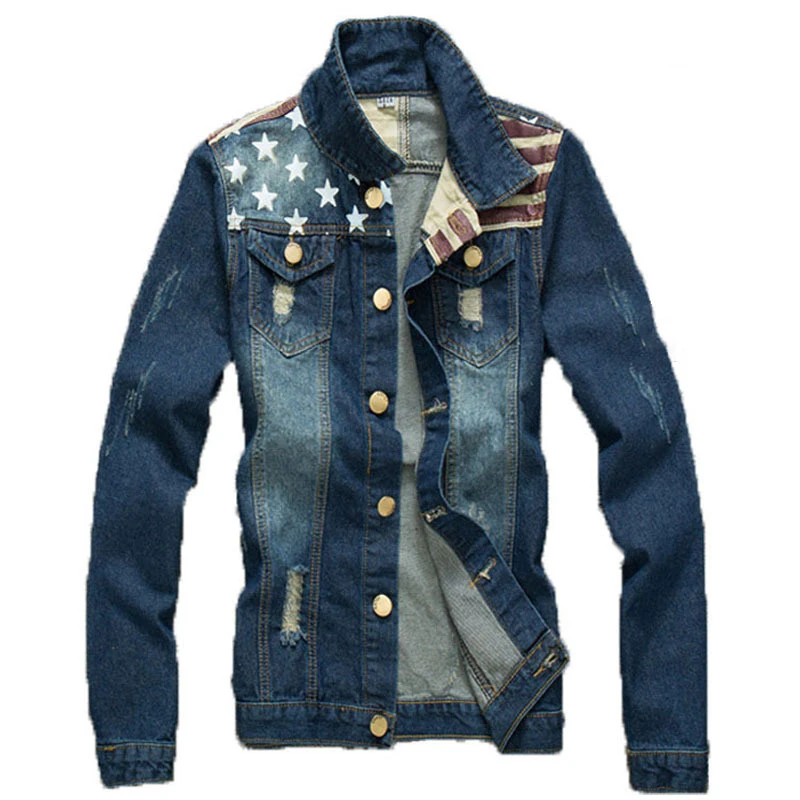 2016 New Spring Men Denim Jacket Fashion Blue Jean Jacket ...