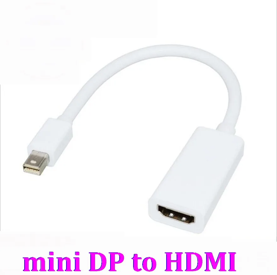 600 шт. Мини DP к HDMI Кабель-адаптер мини дисплейный Порт Thunderbolt порт конвертер для Macbook Pro Air проектор камера ТВ ПК