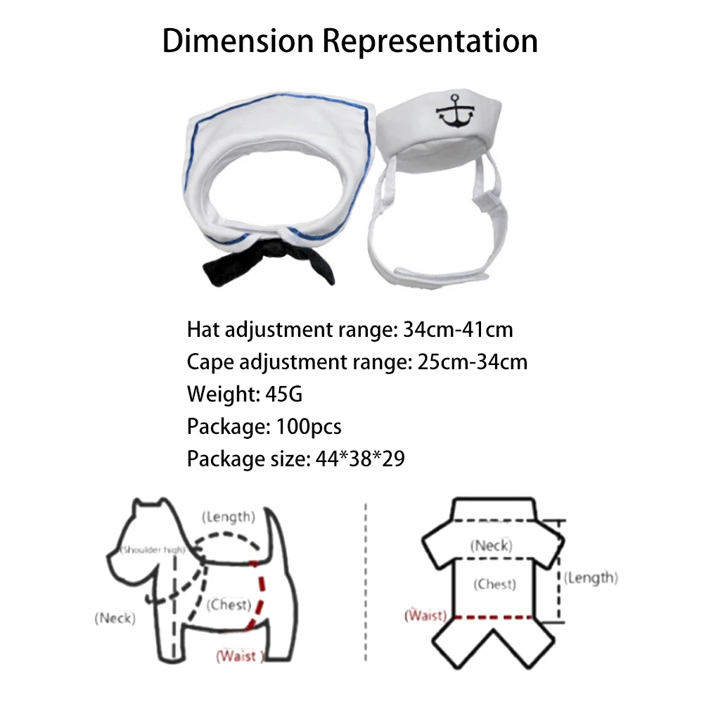 Милый стильный темно-синий и матросский стиль шляпа плюс шарф костюм для собак и кошек Pet cap и cap e морской плащ