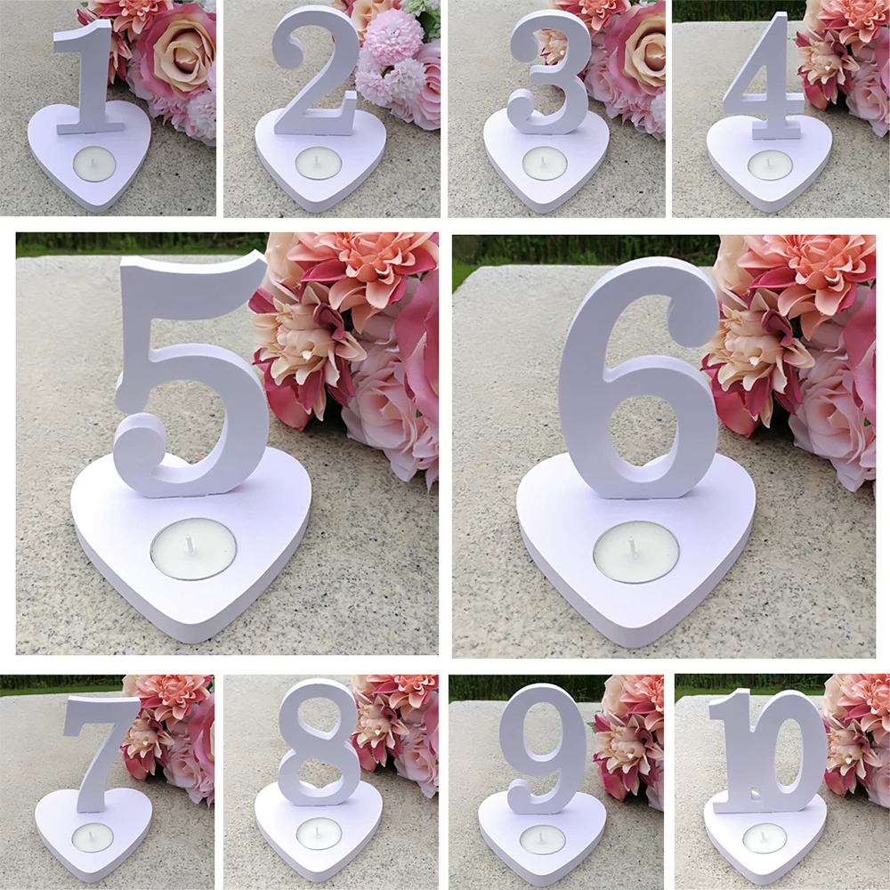 Wooden white table centerpieces decoration Event Wedding Signs Place