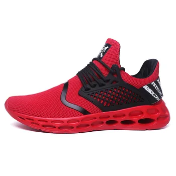 

New Stylish Four Seasons Running Shoes For Men Air Breathable Lightweight Sports Shoes Black Red Male Gym Sneakers Betis Zapatil