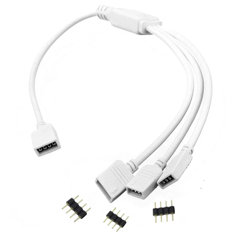 COOLWEST Connettori Per Strisce LED RGB 5050 - Cavo Splitter 15cm Con 4 Pin - Terminali Inclusi - Saldatura Non Necessaria