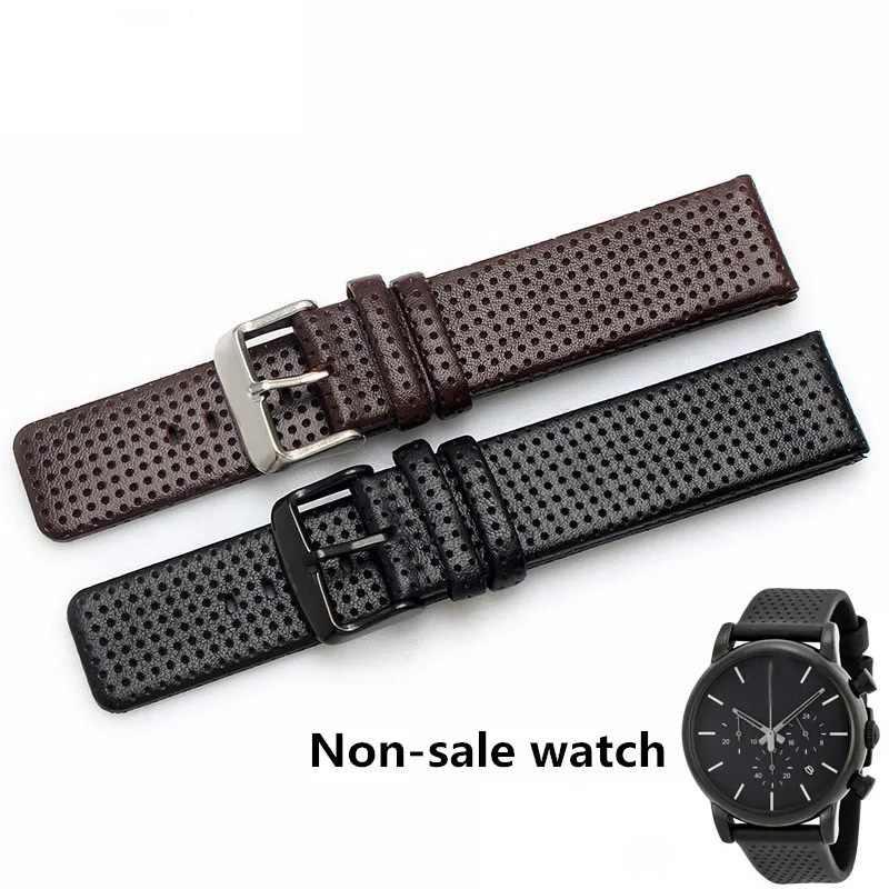 

Watch accessories vented leather strap for Armani AR1735/1736/1737 watch strap 18 20 22 mm men's ladies strap