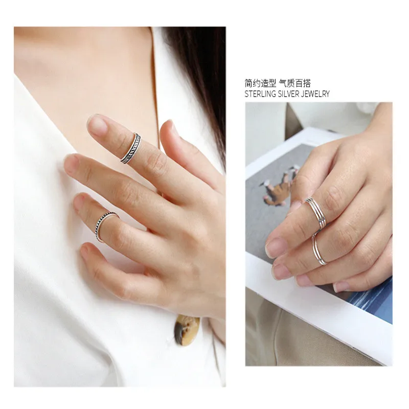 Ying vahine Tail& Knuckle& Toe Ring 925 пробы серебряные несколько линий& Carven цветок& бусины Открытые Кольца для женщин