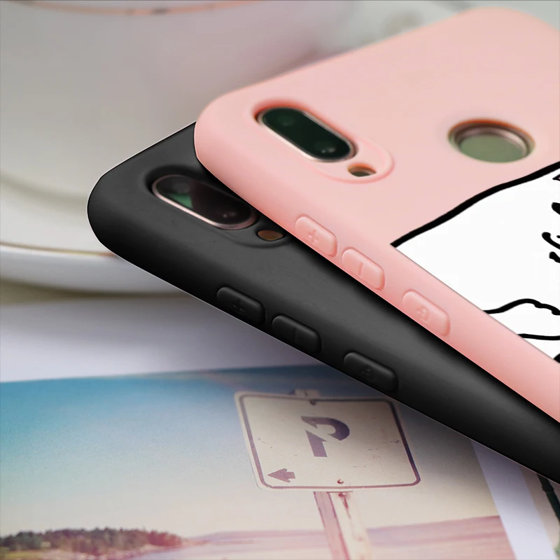 Забавный мультяшный Кот средний палец матовый чехол для huawei смартфона Honor 8X8 9 10 Lite вид 20 играть 7A Pro 7X наслаждаться 8E Y9 Y6 крышка