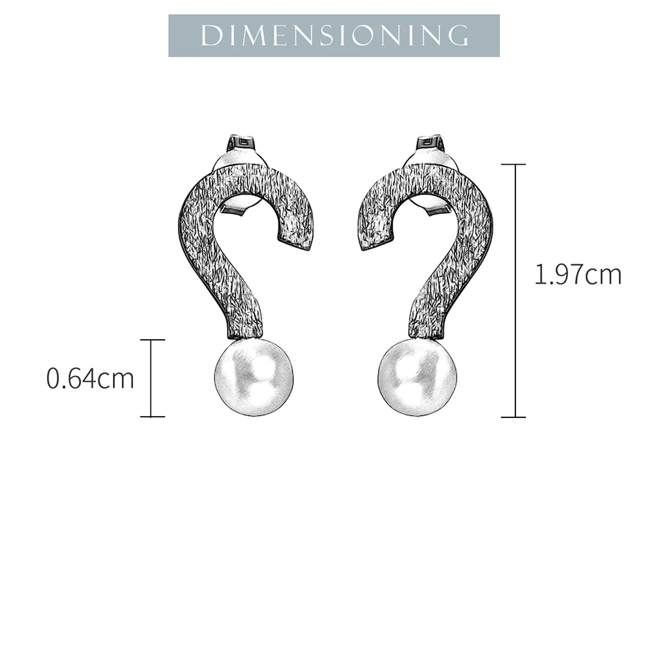 Muduh Collection Real 925 Sterling Silver Handmade Designer Fine Jewelry Cute Question Mark Design Drop Earrings for Women Brincos