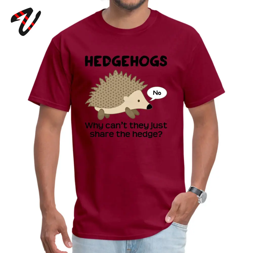  Printing Tops Shirt Latest Short Sleeve Adult T Shirts TpicOriginaltitle Normal Thanksgiving Day Tee Shirts Round Collar Hedgehog Pun 7083 maroon