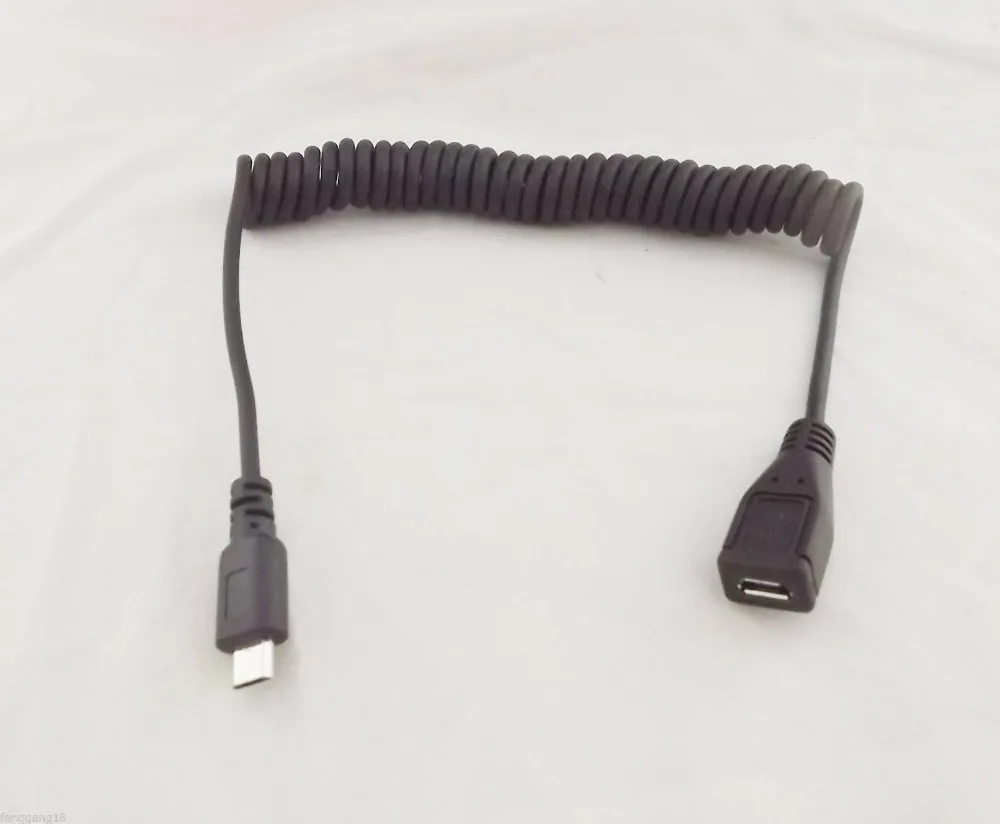 Micro USB B Male To Female M/F Extension Coiled Charging Spiral Cable Cord 5Ft Micro USB B Male To Female M/F Extension Coiled Charging Spiral Cable Cord 5Ft