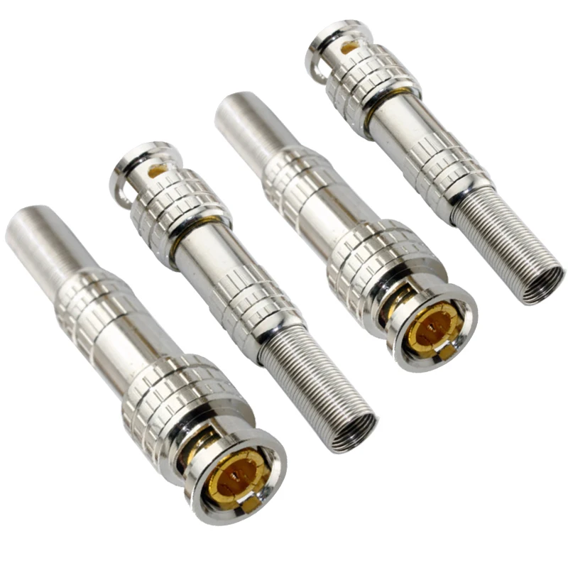 2PCS CCTV Accessories PURE COPPER Soldering BNC Video Male Connector