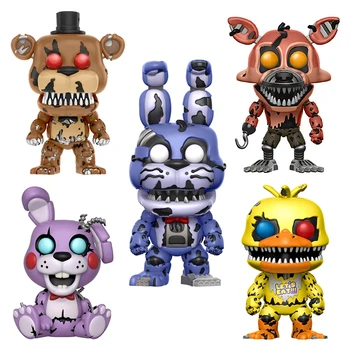 

4PCS/Set Five Nights At Freddy's Nightmare Freddy Chica Bonnie Foxy FNAF Toys PVC 5 Fazbear Puppet Action Figure Model Dolls