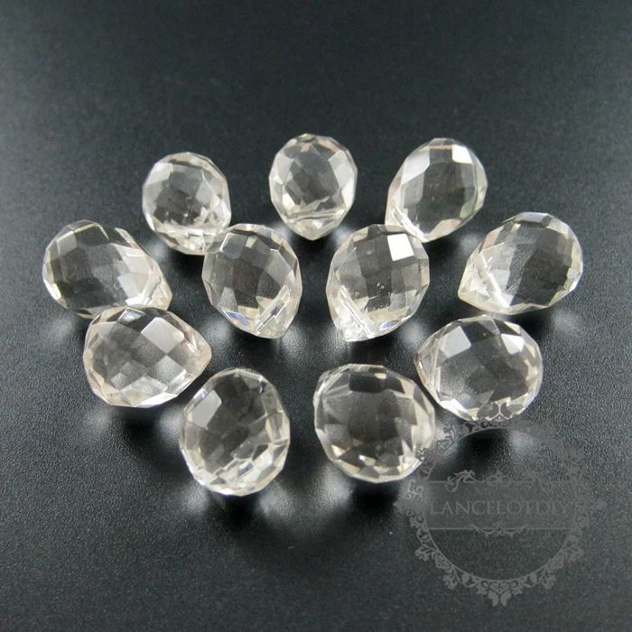 

13x16mm faceted tear drop shape crystal quartz DIY earrings charm loose beads supplies findings 3000054