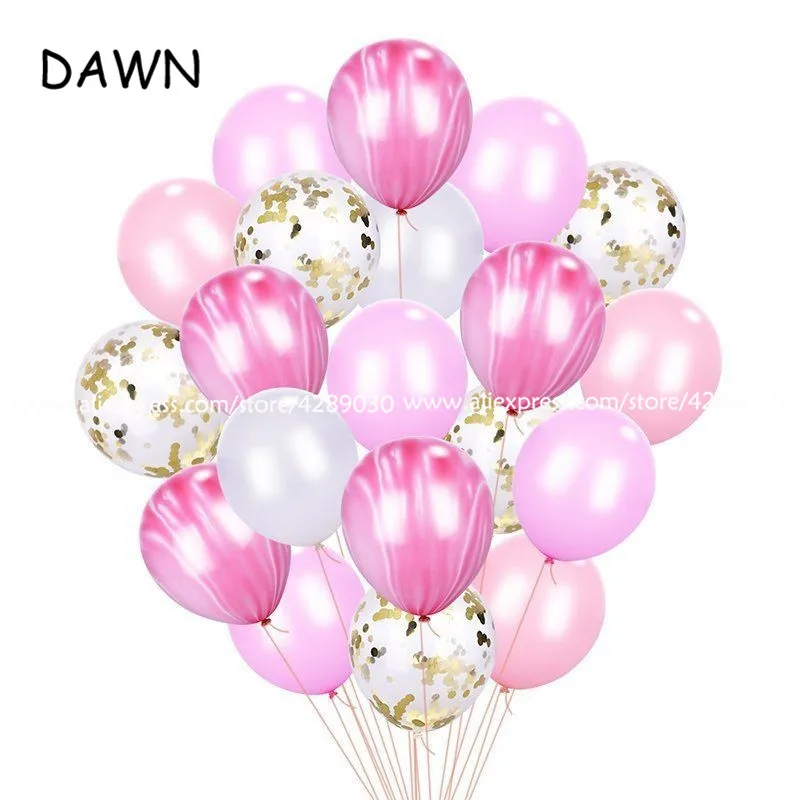 

20pcs/lot Pink Confetti Balloons Bouquet White Clear Mixed Color Balloon Decoration Birthday Party Globos Cumpleanos Infantile