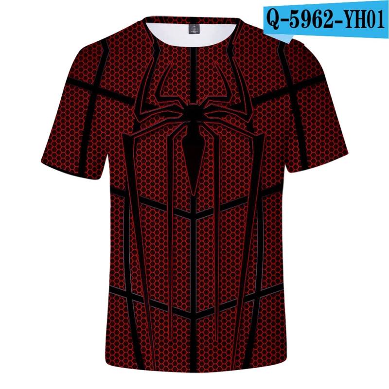 

2019 New Movie Spiderman Far From Home T-Shirt Spiderman Costume Tops Printed 3D Clothes O-Neck Printed Tshirt 3D Clothing Boys