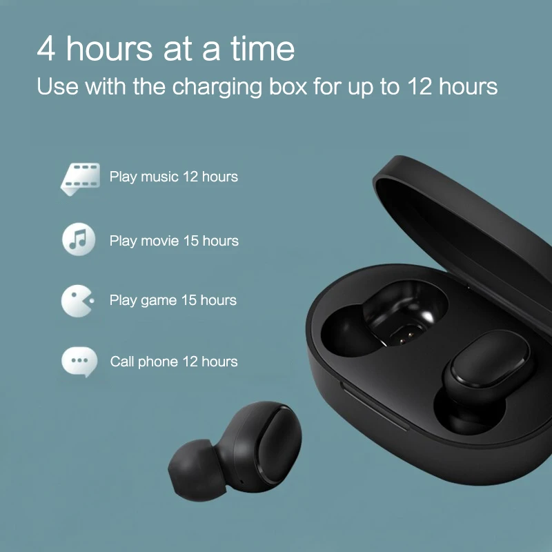 Bluetooth гарнитура Xiaomi Redmi AirDots беспроводные наушники вкладыши 5.0 система активного