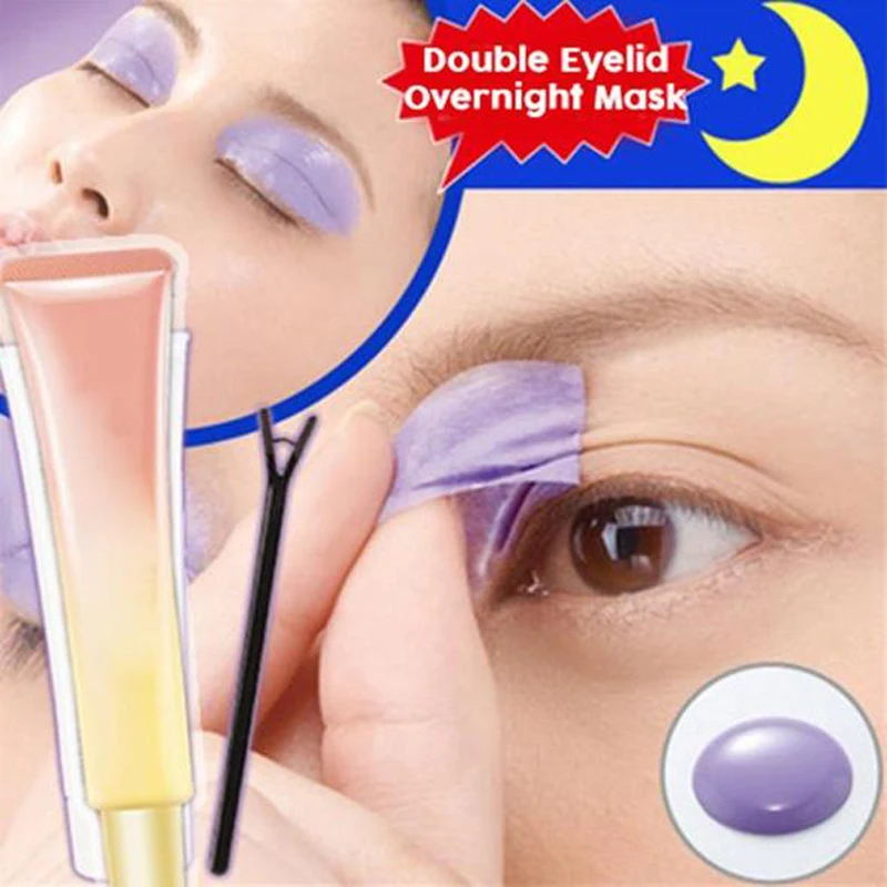 

Double Eyelid Overnight Mask Spread the cream over your eyelid Double eyelid styling cream adhere the patch