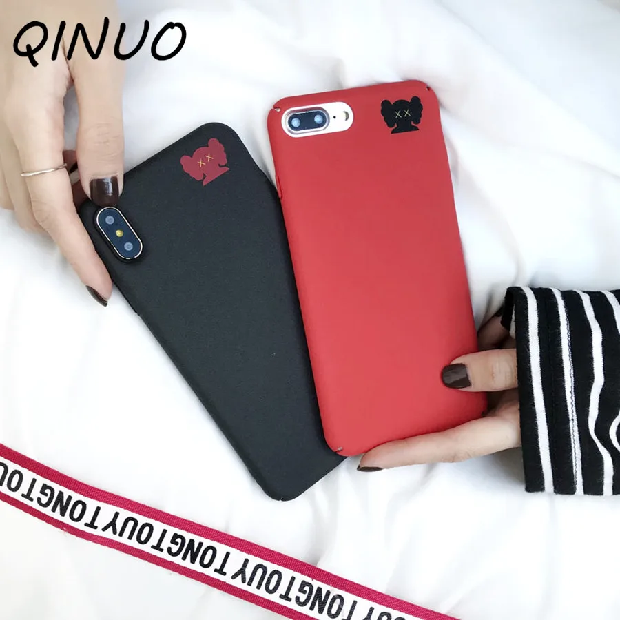 

Leisure Brand Tide KAWS Sandstone Case For iPhone 6 6S Plus 8 7 Plus XR XS MAX Hard PC Frosted Telefon kilifi Estojo Cover Capa