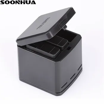 

SOONHUA 3-Way Battery Charger LED 2 in 1 Charging Box Battery Storage Case for GoPro Hero 5 Hero 6 Battery Case With USB Cable