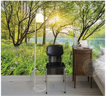 

3d wallpaper custom photo non-woven mural wall stickers forest river in the morning painting living room wallpaper for walls 3d