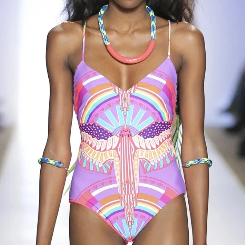 

2017 New Arrival Sexy patchwork Printed swimsuit One Piece Swimsuits Push Up Swimsuits new style lady one piece bikini Monokini